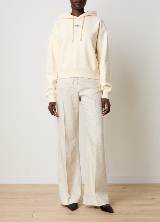 Jacquemus Hoodie met logo - voorkant 2 zand
