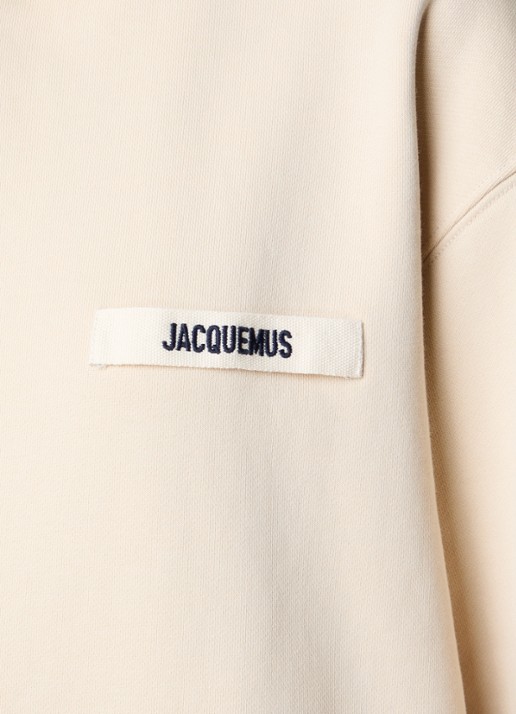 Jacquemus Hoodie met logo - detail 4 beige