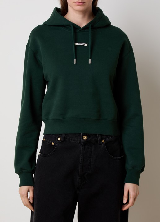 Jacquemus Hoodie met logo - detail 4 donkergroen