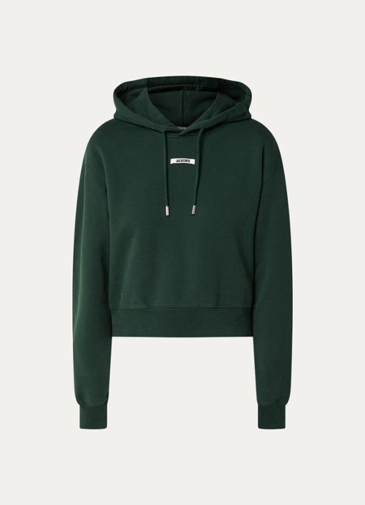 Jacquemus Hoodie met logo - voorkant 2 donkergroen