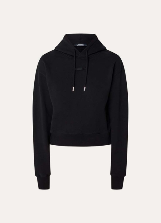 Jacquemus Hoodie met logo - voorkant zwart