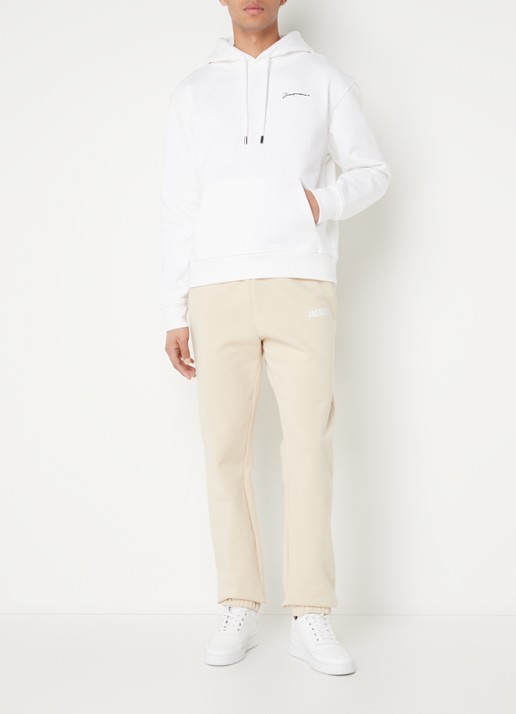 Jacquemus Hoodie van  katoen met logoborduring - voorkant 6 wit
