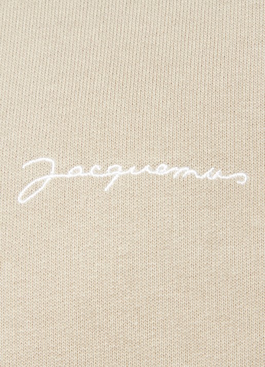 Jacquemus Hoodie van  katoen met logoborduring - detail 5 khaki