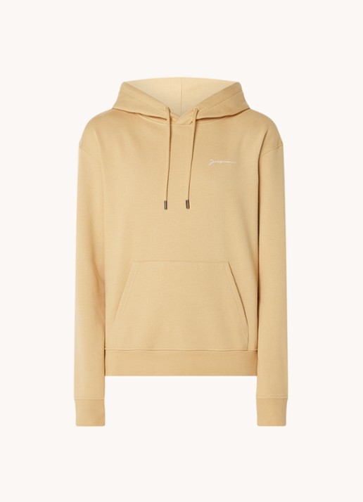 Jacquemus Hoodie van  katoen met logoborduring - voorkant 4 camel