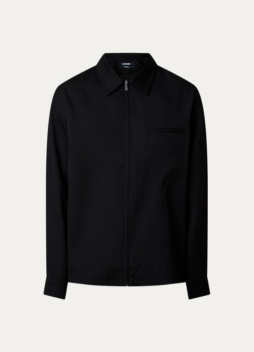 Jacquemus Jack van wol met borstzak - voorkant 3 zwart