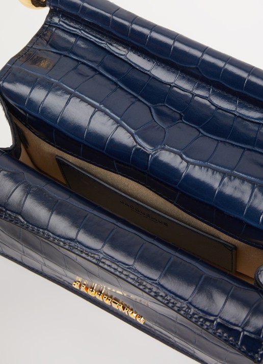 Jacquemus La Petite clutch van leer - detail 3 donkerblauw