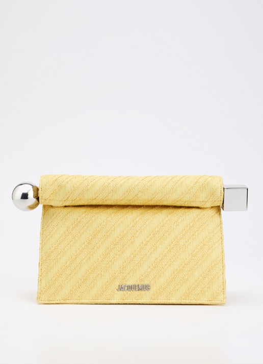 Jacquemus La Pochette Rond Carré clutch met leren details en logo