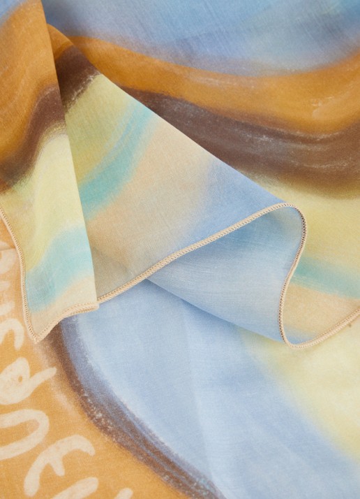 Jacquemus Lamba pareo in zijdeblend met print  - detail zwart