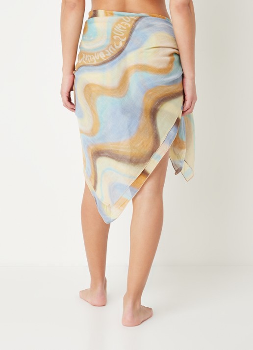 Jacquemus Lamba pareo in zijdeblend met print  - achterkant 6 zwart