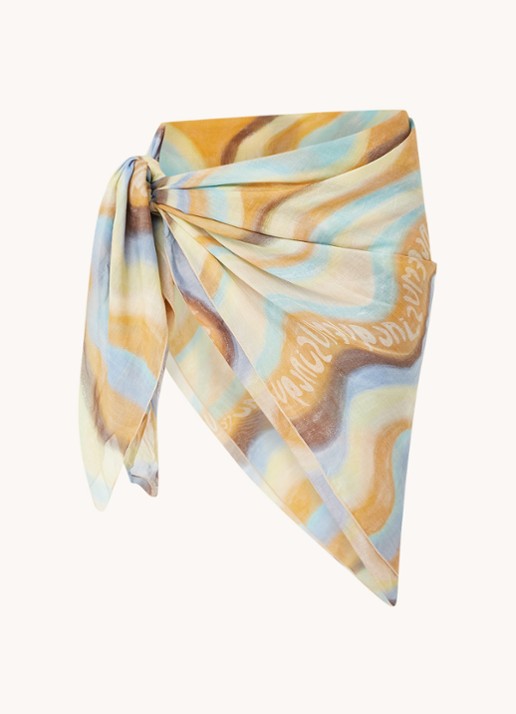 Jacquemus Lamba pareo in zijdeblend met print  - voorkant 4 zwart