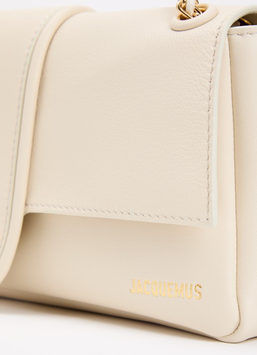 Jacquemus Le Bambino Chaine schoudertas van lamsleer met verstelbare schouderriem - detail 5 ivoor