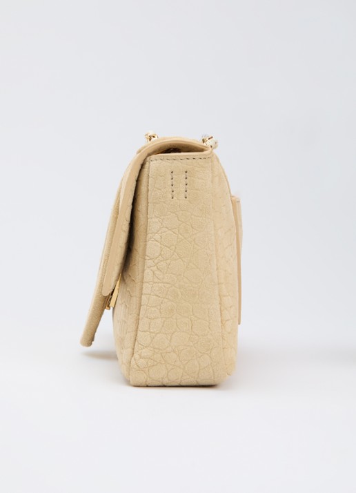 Jacquemus Le Bambino crossbodytas van kalfssuède met crocostructuur - detail 3 beige