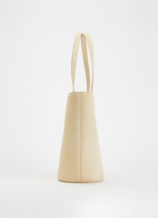 Jacquemus Le Bambola schoudertas van kalfssuède met crocostructuur - detail 3 beige