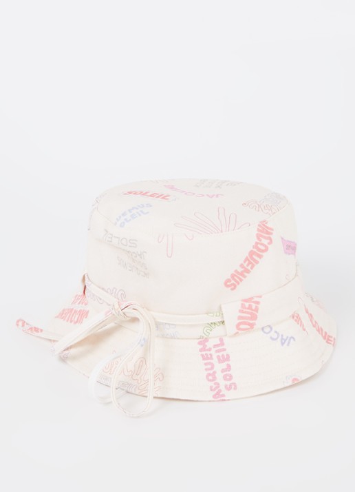 Jacquemus Le Bob Gadjo bucket hoed van canvas  - voorkant creme