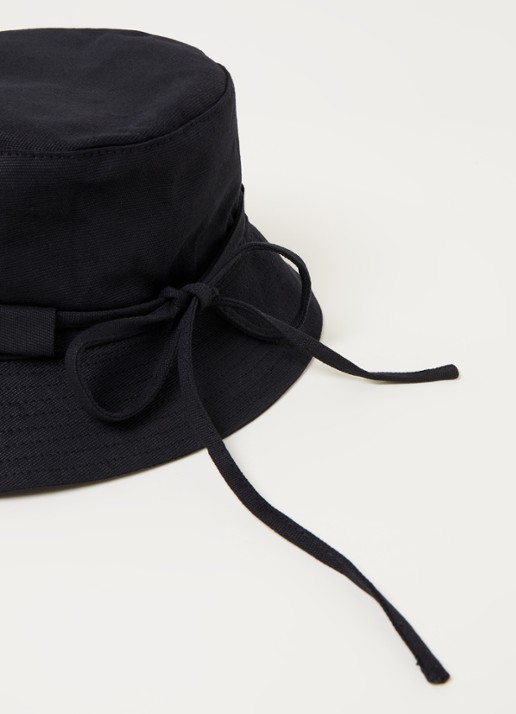 Jacquemus Le Bob Gadjo bucket hoed van canvas  - detail 2 zwart