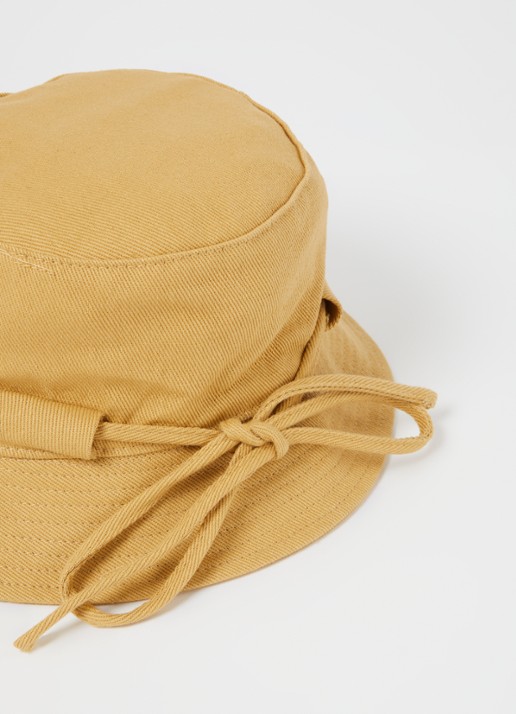 Jacquemus Le Bob Gadjo bucket hoed van canvas  - detail camel