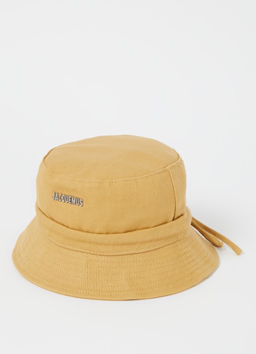 Jacquemus Le Bob Gadjo bucket hoed van canvas  - voorkant 2 camel