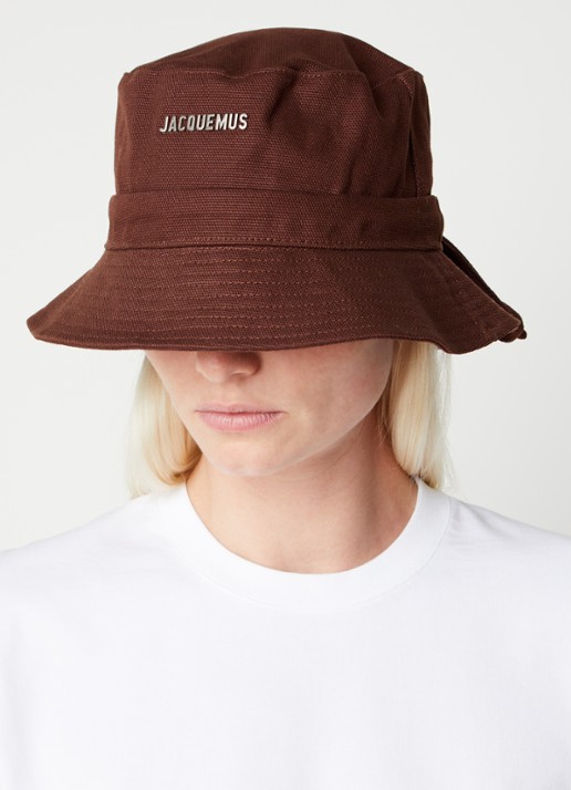 Jacquemus Le Bob Gadjo bucket hoed van canvas  - voorkant 2 bruin