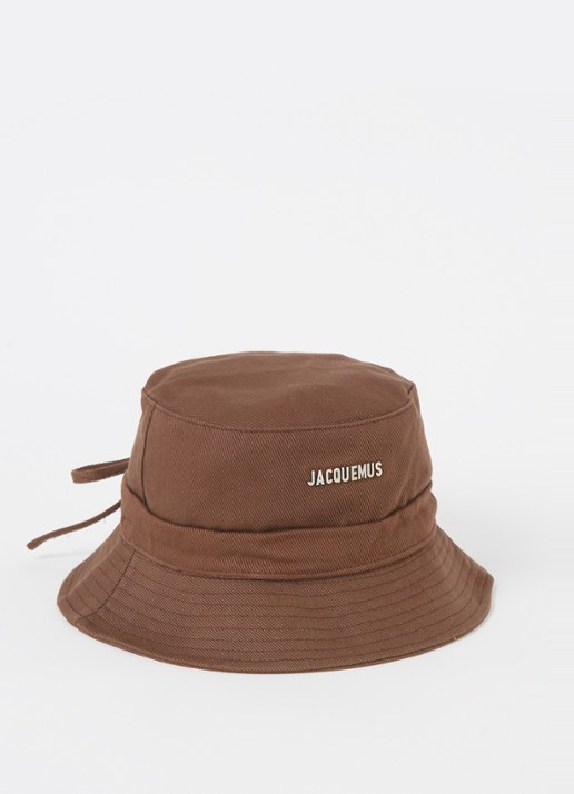 Jacquemus Le Bob Gadjo bucket hoed van canvas  - voorkant 3 bruin