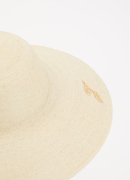 Jacquemus Le Chapeau hoed van stro - detail 2 naturel
