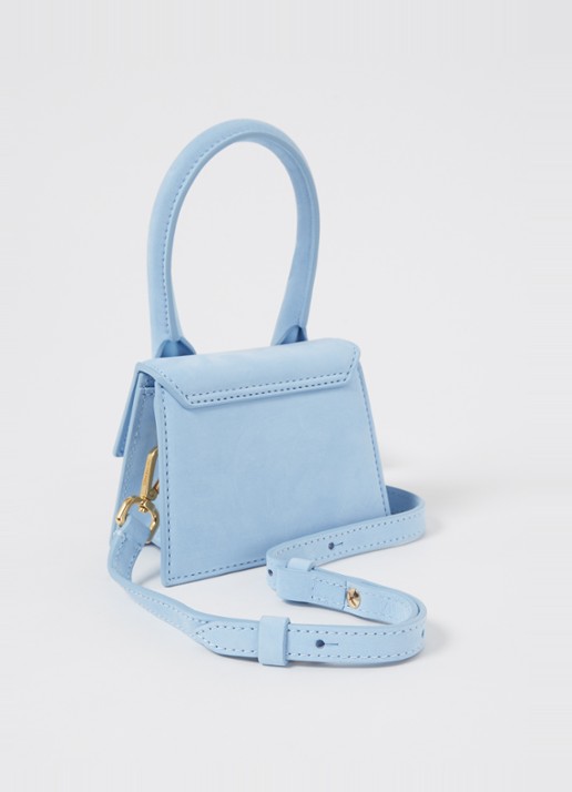 Jacquemus Le Chiquito handtas van nubuck - achterkant 2 lichtblauw