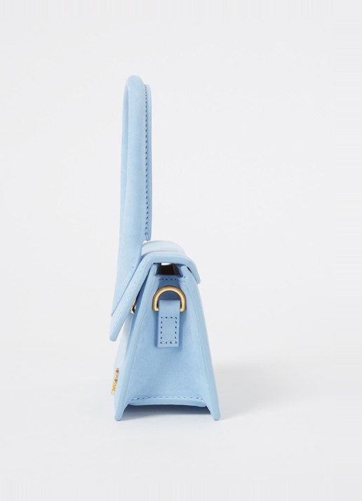Jacquemus Le Chiquito handtas van nubuck - detail 4 lichtblauw