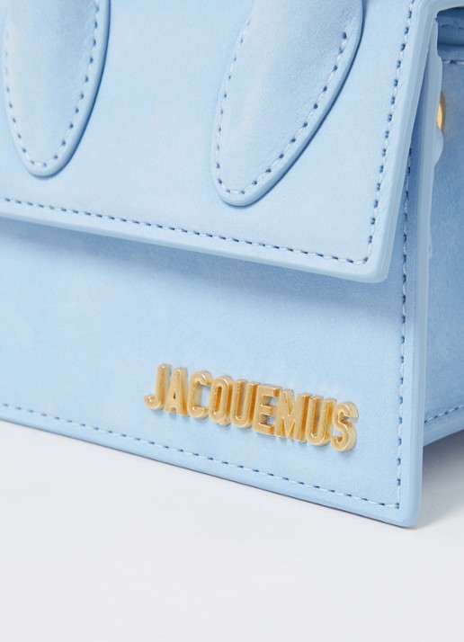 Jacquemus Le Chiquito handtas van nubuck - detail 5 lichtblauw