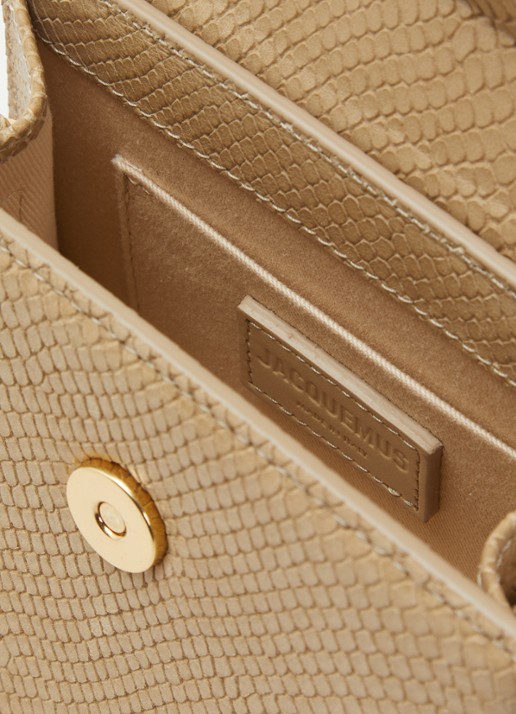 Jacquemus Le Chiquito Moyen handtas van kalfsleer met afneembare schouderriem - detail 2 beige