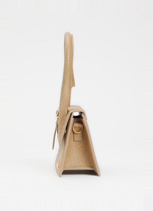 Jacquemus Le Chiquito Moyen handtas van kalfsleer met afneembare schouderriem - detail 3 beige