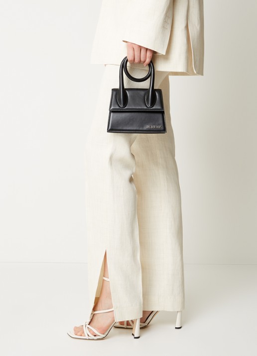Jacquemus Le Chiquito Noeud handtas van leer - voorkant 5 zwart