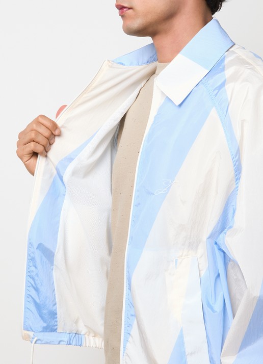 Jacquemus Le Coupe jack met streepprint - detail 5 blauw