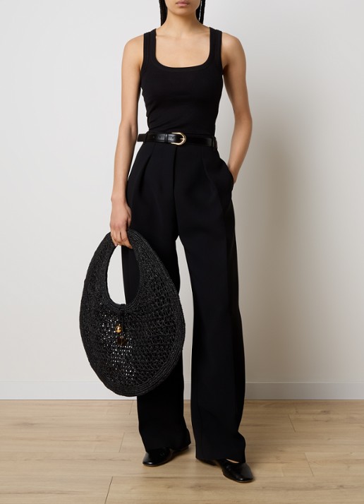 Jacquemus Le débardeur tanktop met ribstructuur - voorkant 3 zwart