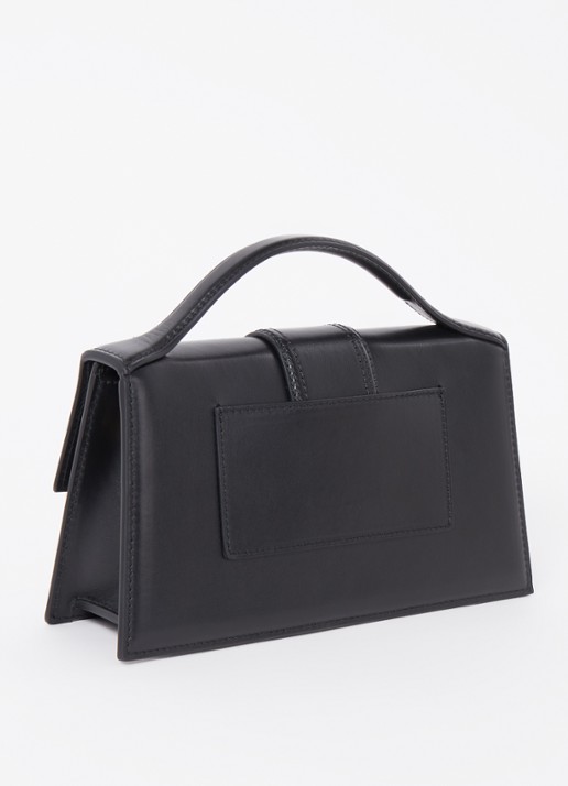 Jacquemus Le Grand Bambino handtas van leer met afneembare schouderriem - achterkant zwart