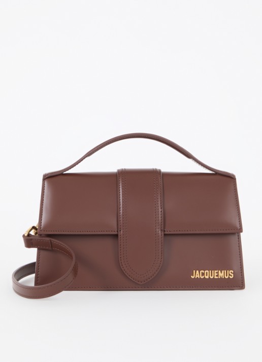 Jacquemus Le Grand Bambino handtas van leer met afneembare schouderriem - voorkant 2 bruin