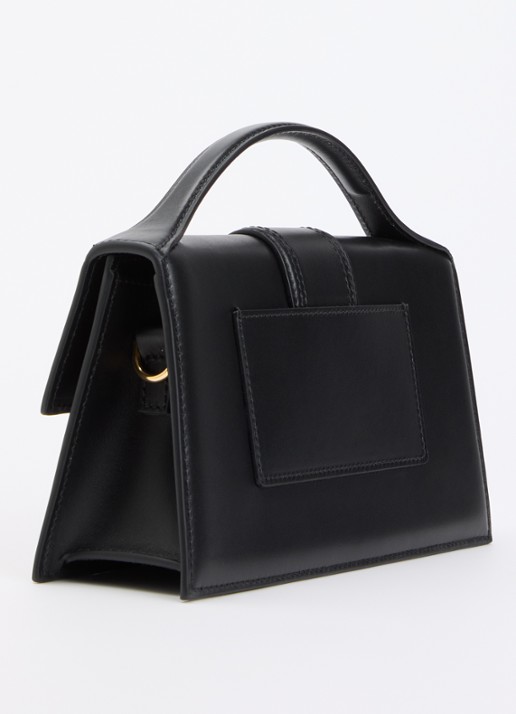 Jacquemus Le Grand Bambino handtas van leer met afneembare schouderriem - achterkant zwart