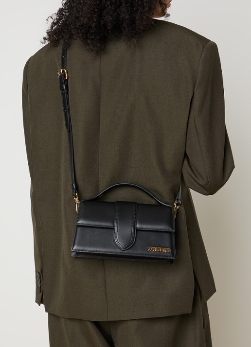 Jacquemus Le Grand Bambino handtas van leer met afneembare schouderriem - voorkant 3 zwart