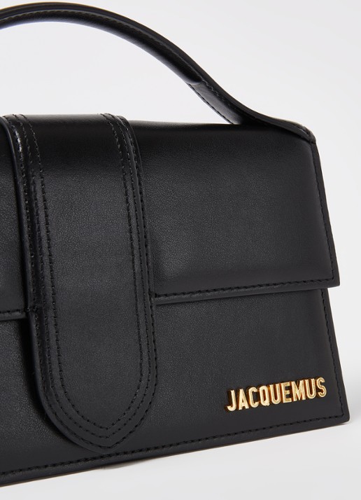 Jacquemus Le Grand Bambino handtas van leer - detail 3 zwart