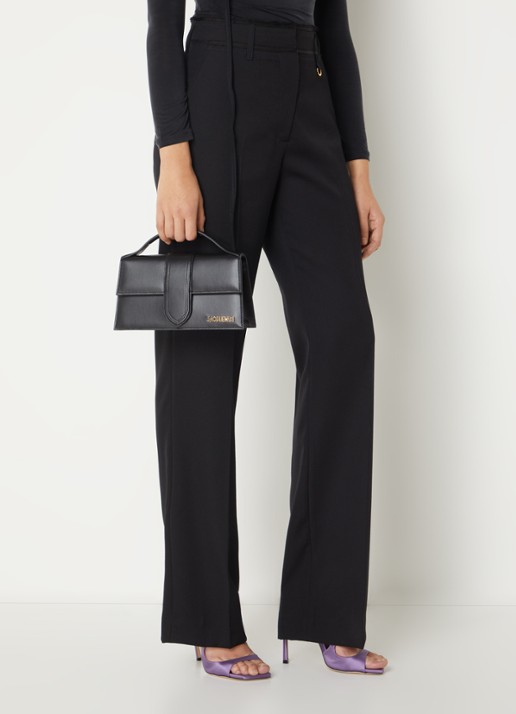 Jacquemus Le Grand Bambino handtas van leer - voorkant 6 zwart