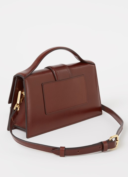 Jacquemus Le Grand Bambino handtas van leer - achterkant 4 kastanjebruin
