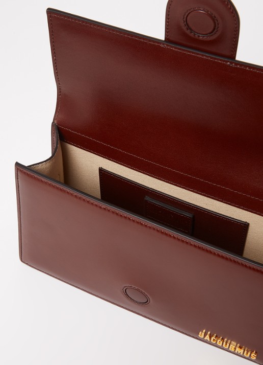 Jacquemus Le Grand Bambino handtas van leer - detail kastanjebruin
