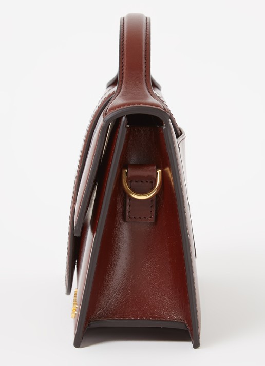 Jacquemus Le Grand Bambino handtas van leer - detail 2 kastanjebruin