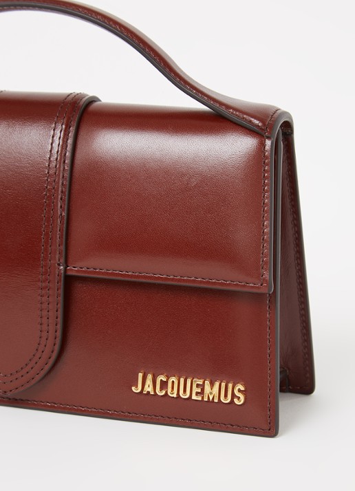 Jacquemus Le Grand Bambino handtas van leer - detail 3 kastanjebruin