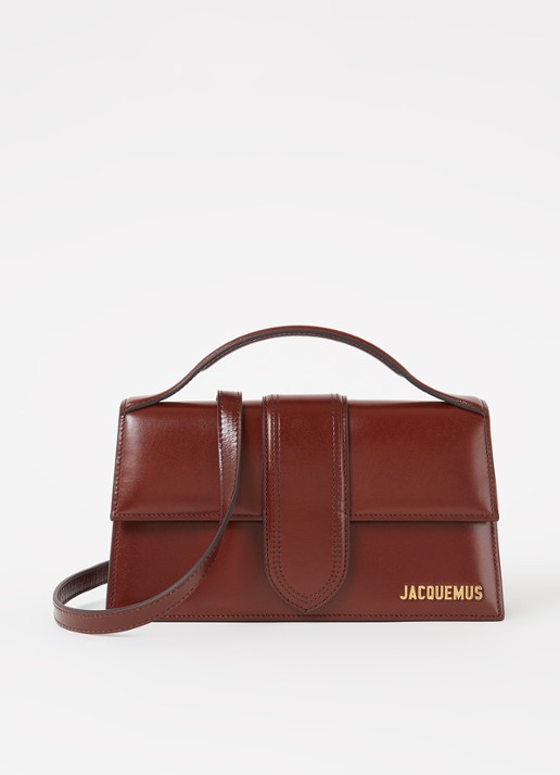 Jacquemus Le Grand Bambino handtas van leer - voorkant 5 kastanjebruin
