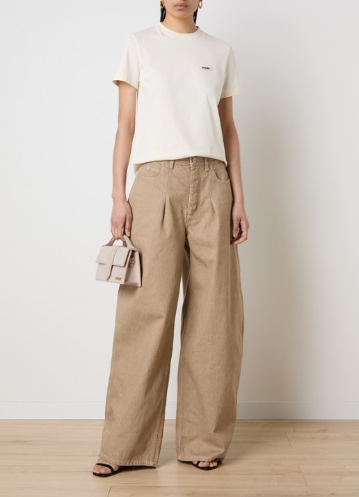 Jacquemus Le Grand Bambino handtas van suède met afneembare schouderriem - voorkant 6 taupe