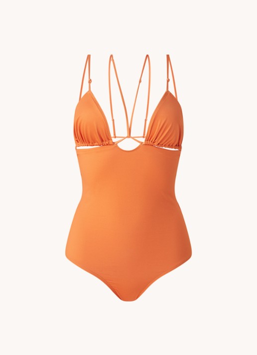 Jacquemus Le Maillot Pila badpak met cut-out detail - voorkant 3 oranje
