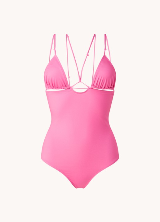Jacquemus Le Maillot Pila badpak met cut-out detail - voorkant 2 roze