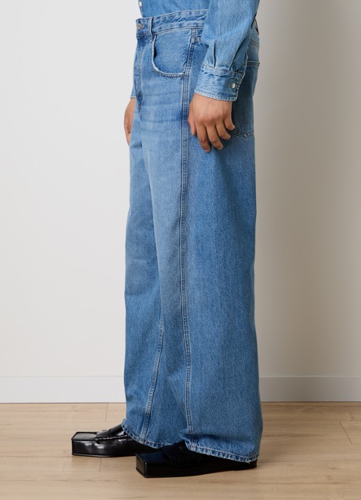 Jacquemus Le Mirada De-Nimes loose fit jeans met medium wassing - detail 3 indigo
