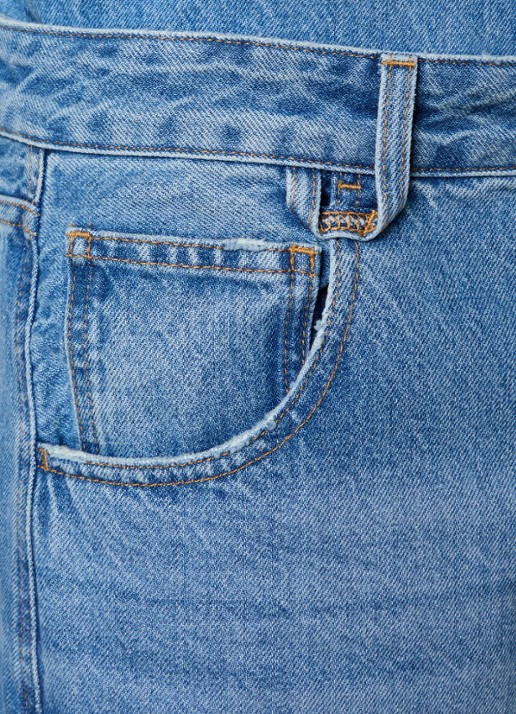 Jacquemus Le Mirada De-Nimes loose fit jeans met medium wassing - detail 4 indigo