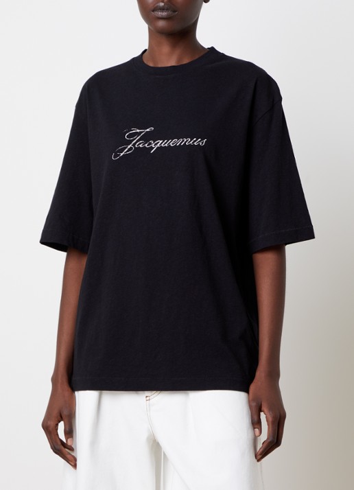 Jacquemus Le T-shirt met logoprint - detail 4 zwart