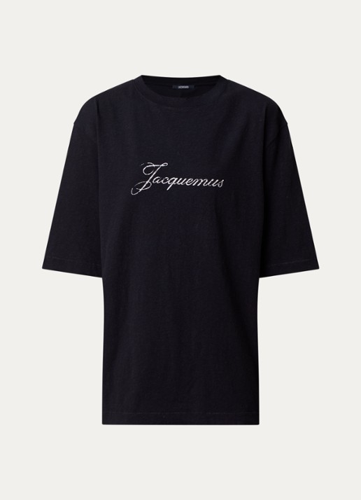 Jacquemus Le T-shirt met logoprint - voorkant 2 zwart